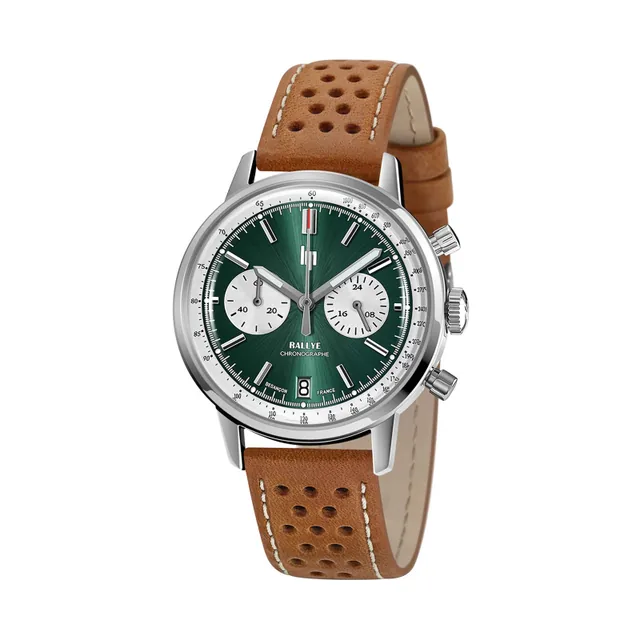 Chronographe LIP Rallye 39 méca-quartz cadran vert, en vente à Saint-Maur-des-Fossés